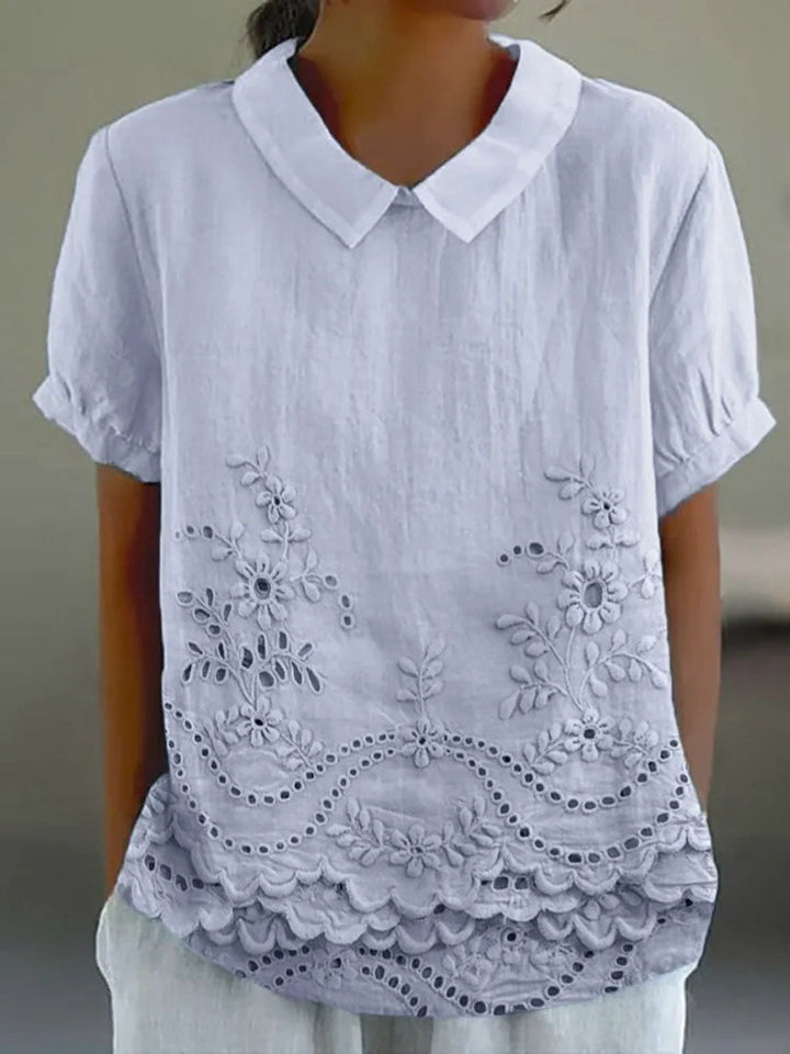 Lily - Floral Besticktes Shirt