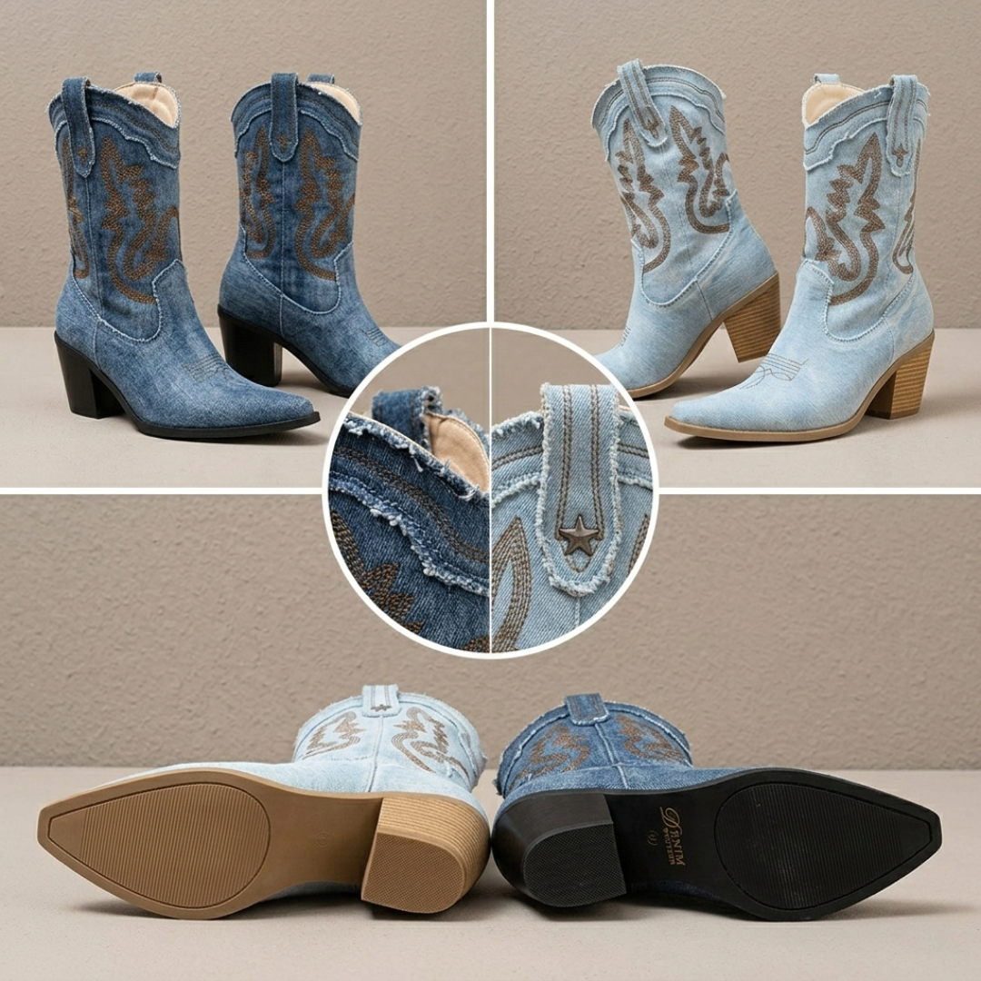Veronica - Denim Stiefeletten