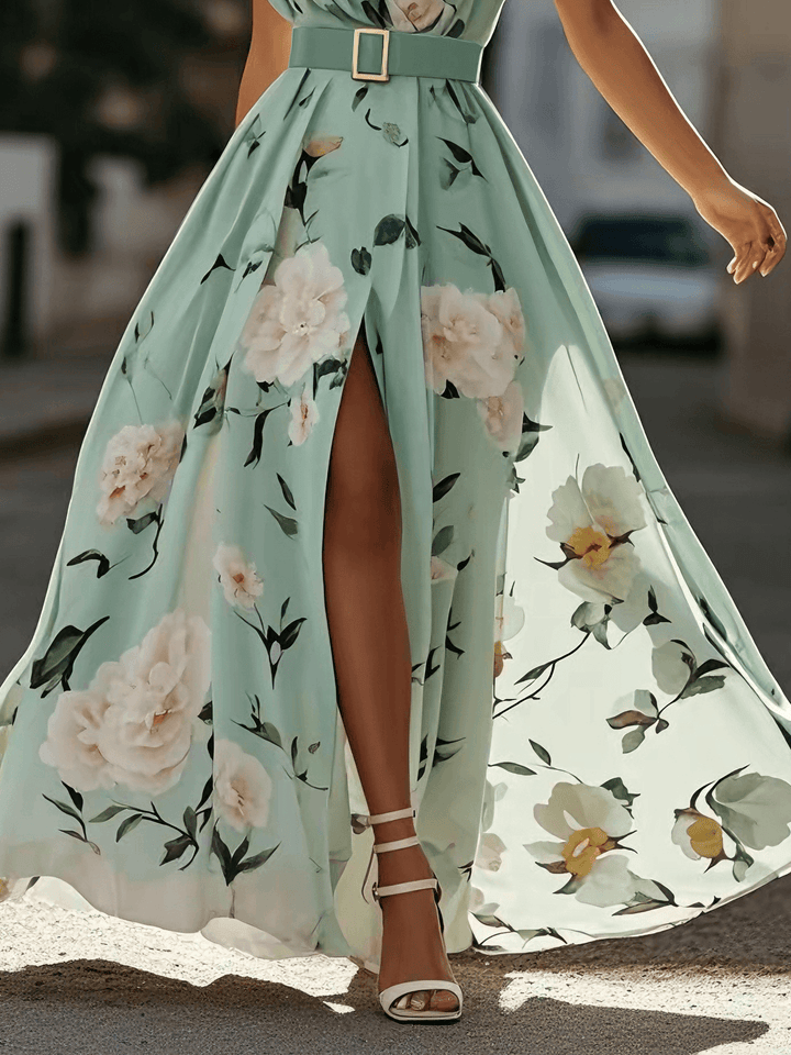 Julie - Florales One-Shoulder Maxikleid aus Chiffon