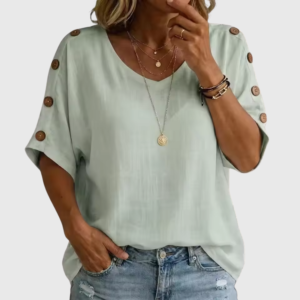 Bellie - Lockeres Wohlfühl-Shirt mit Knopfleiste