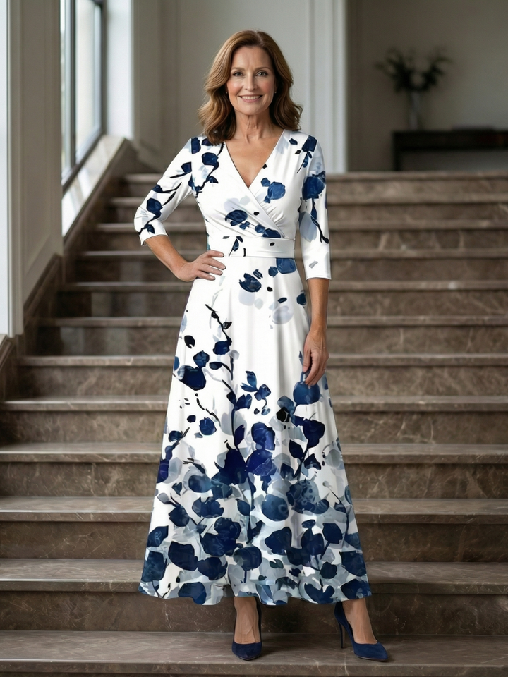 Celine - Midi-Kleid mit Wickelkragen
