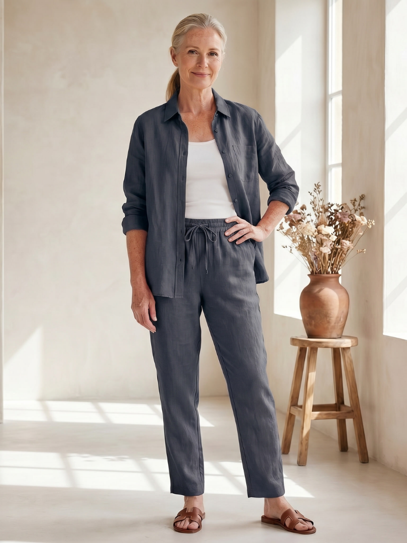 Noor - Langarmshirt mit tapered Pants Set