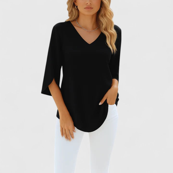 Ainsley - Elegante V-Ausschnitt-Bluse