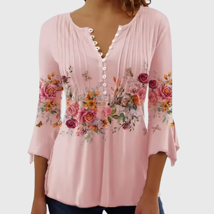 Adelle - Leichte Bluse mit floralen Details
