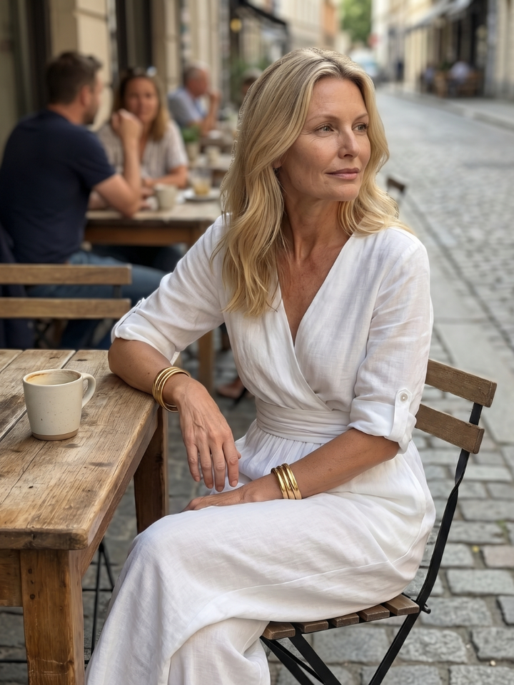 Wanda - Kreuz-Front Weitbeiniger Jumpsuit