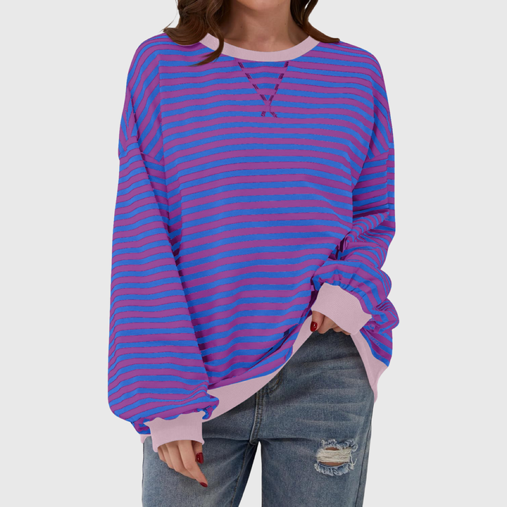 Martha - Übergrosses gestreiftes Sweatshirt in entspannter Passform