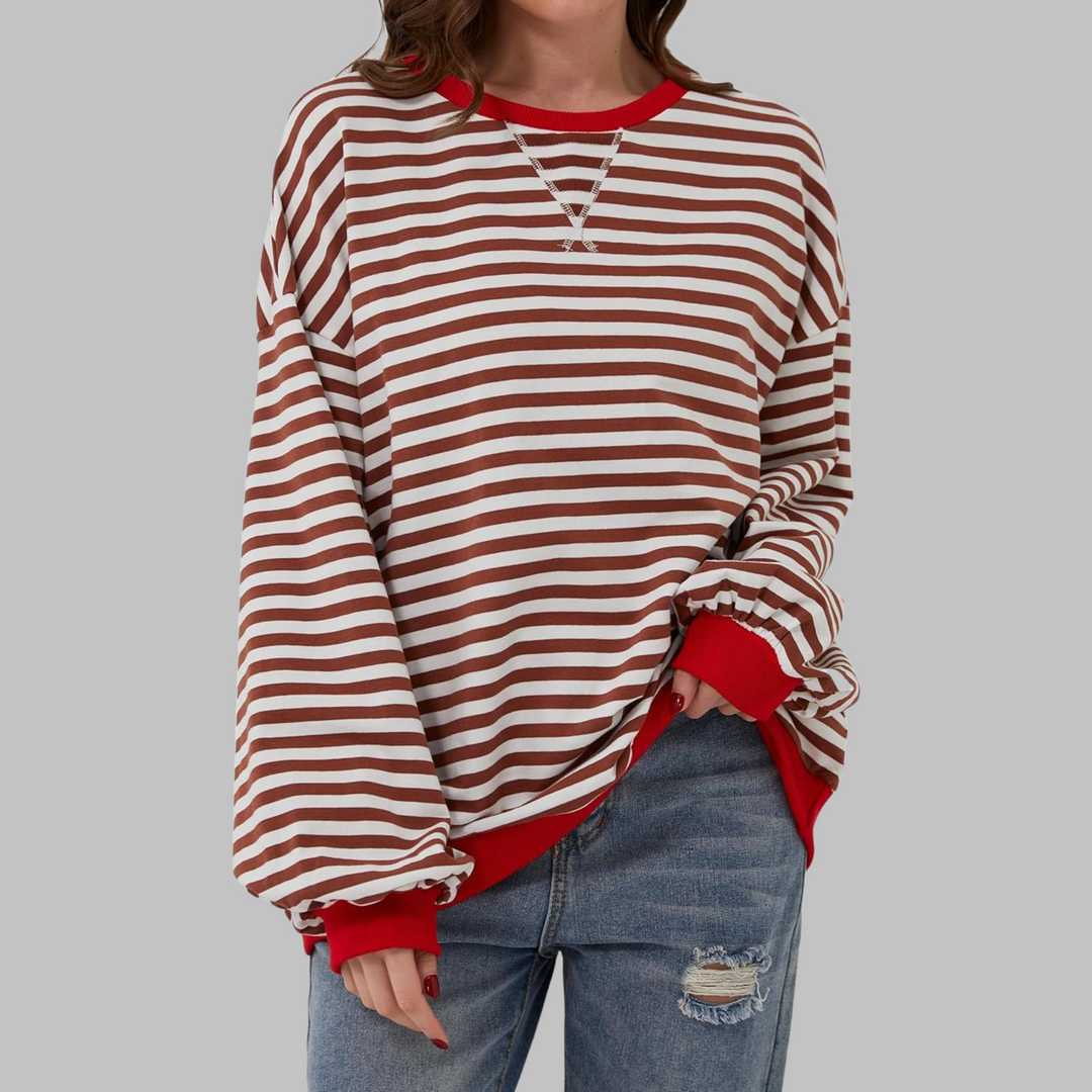 Martha - Übergrosses gestreiftes Sweatshirt in entspannter Passform