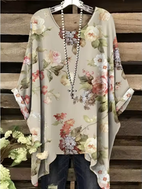 Nancy - Vintage Bohemian Floral Print Damen T-Shirt