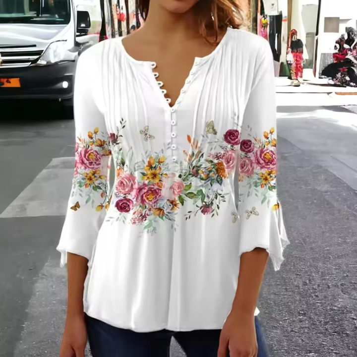 Adelle - Leichte Bluse mit floralen Details