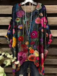Collins - Vintage Bohemian Floral Print Damen T-Shirt