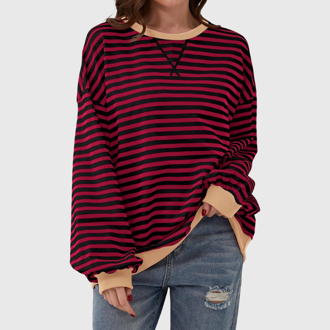 Martha - Übergrosses gestreiftes Sweatshirt in entspannter Passform