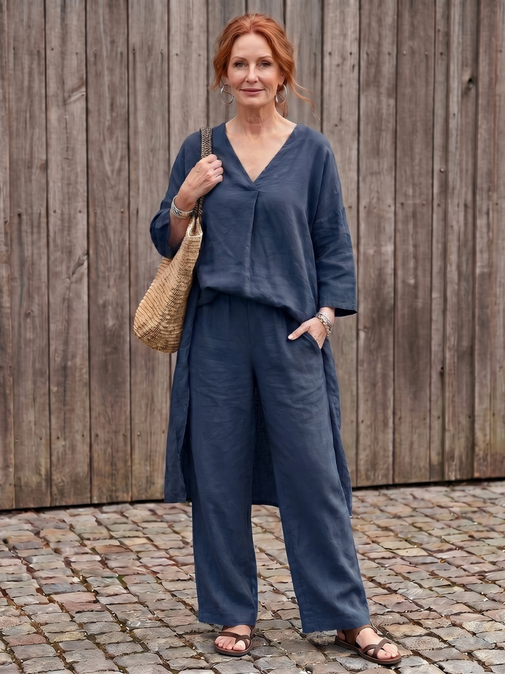 Onyx - Weites Tunika-Oberteil mit weitem Hosen-Set