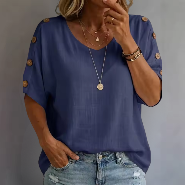 Bellie - Lockeres Wohlfühl-Shirt mit Knopfleiste
