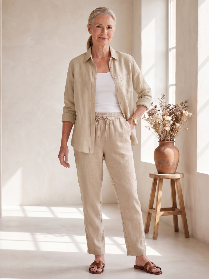 Noor - Langarmshirt mit tapered Pants Set