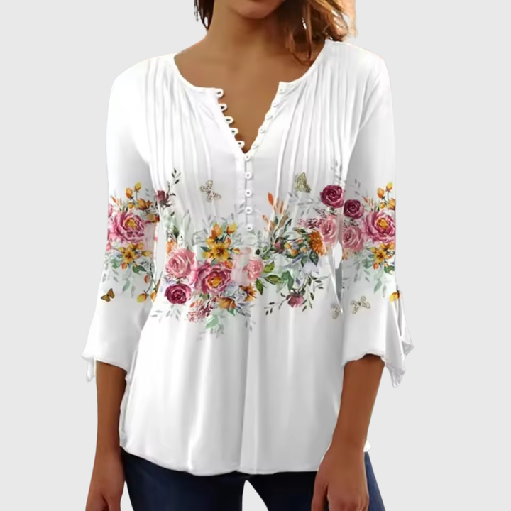 Adelle - Leichte Bluse mit floralen Details