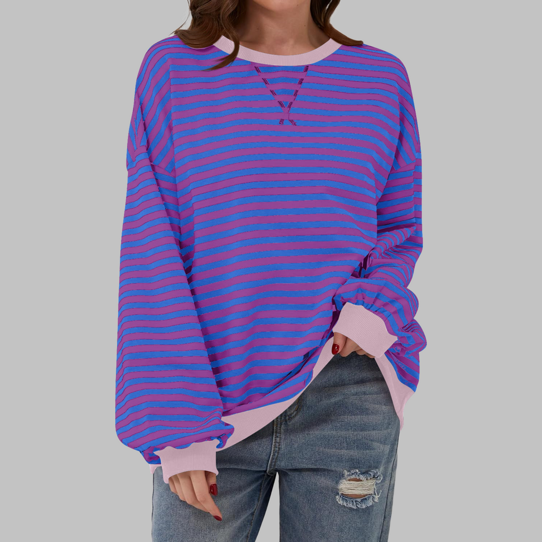 Martha - Übergrosses gestreiftes Sweatshirt in entspannter Passform