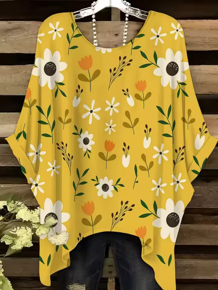 Ellery - Vintage Bohemian Floral Print Damen T-Shirt