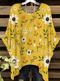 Ellery - Vintage Bohemian Floral Print Damen T-Shirt