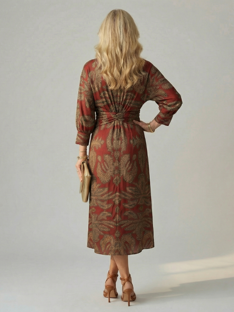 Lune - Natürliches Wickel-Midi-Kleid