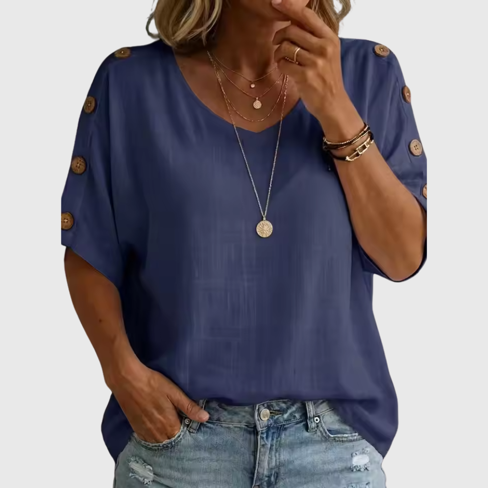 Bellie - Lockeres Wohlfühl-Shirt mit Knopfleiste