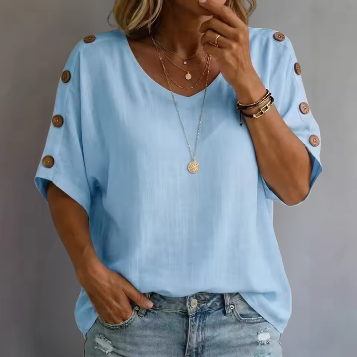 Bellie - Lockeres Wohlfühl-Shirt mit Knopfleiste