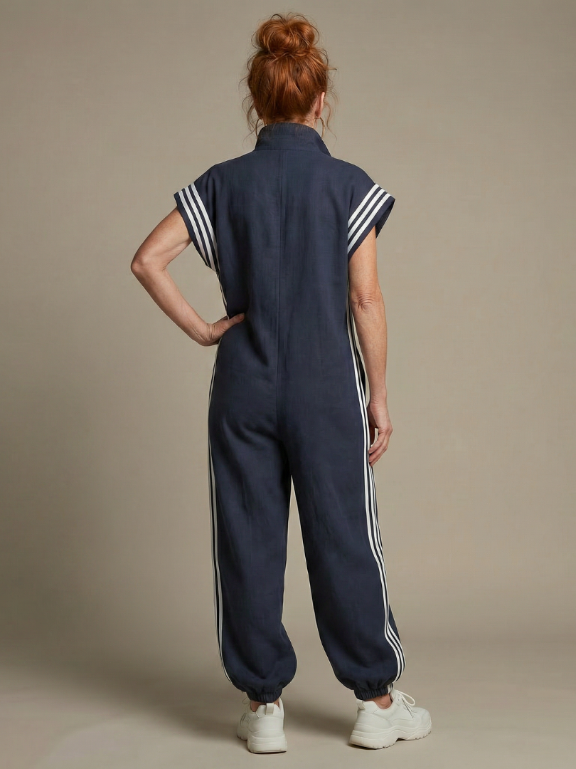 Lark - Jumpsuit mit Reissverschluss und Streifenpanel