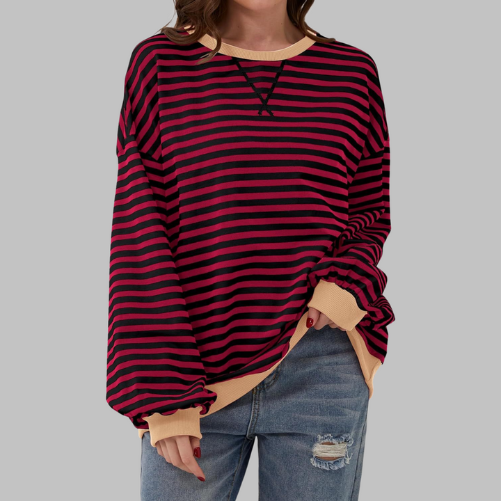 Martha - Übergrosses gestreiftes Sweatshirt in entspannter Passform