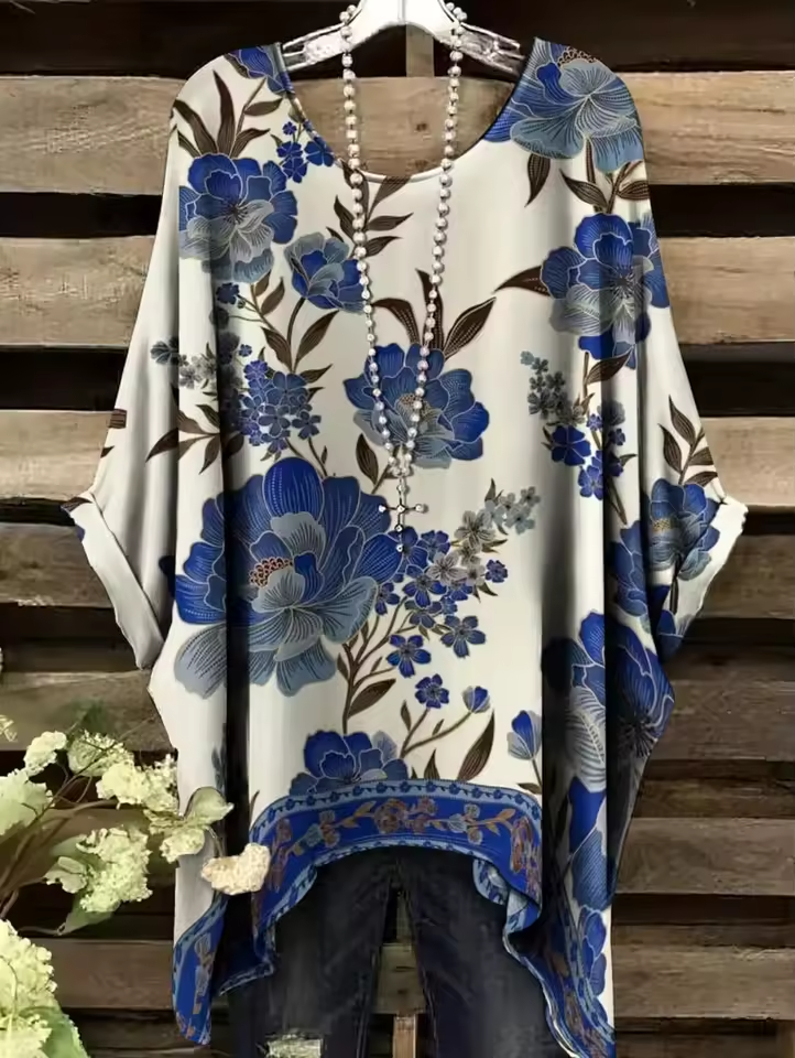 Linden - Vintage Bohemian Floral Print Damen T-Shirt