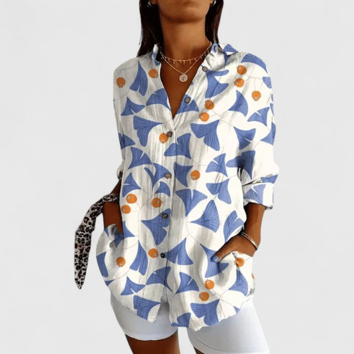 Christina - Elegante Blumenbluse