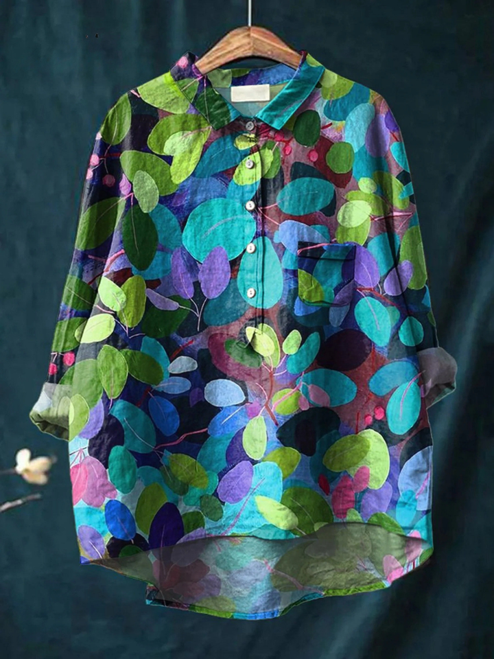 Adriana - Sommerwald Kunst Bedrucktes Damen Freizeitshirt