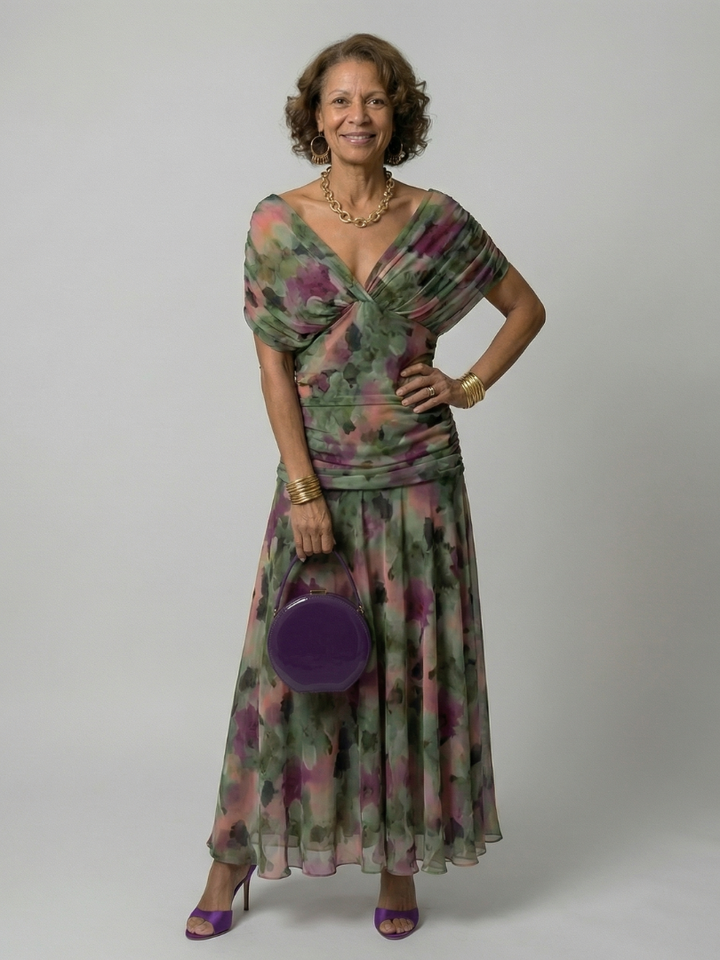 Calen - Off-Shoulder Flow Midi Kleid