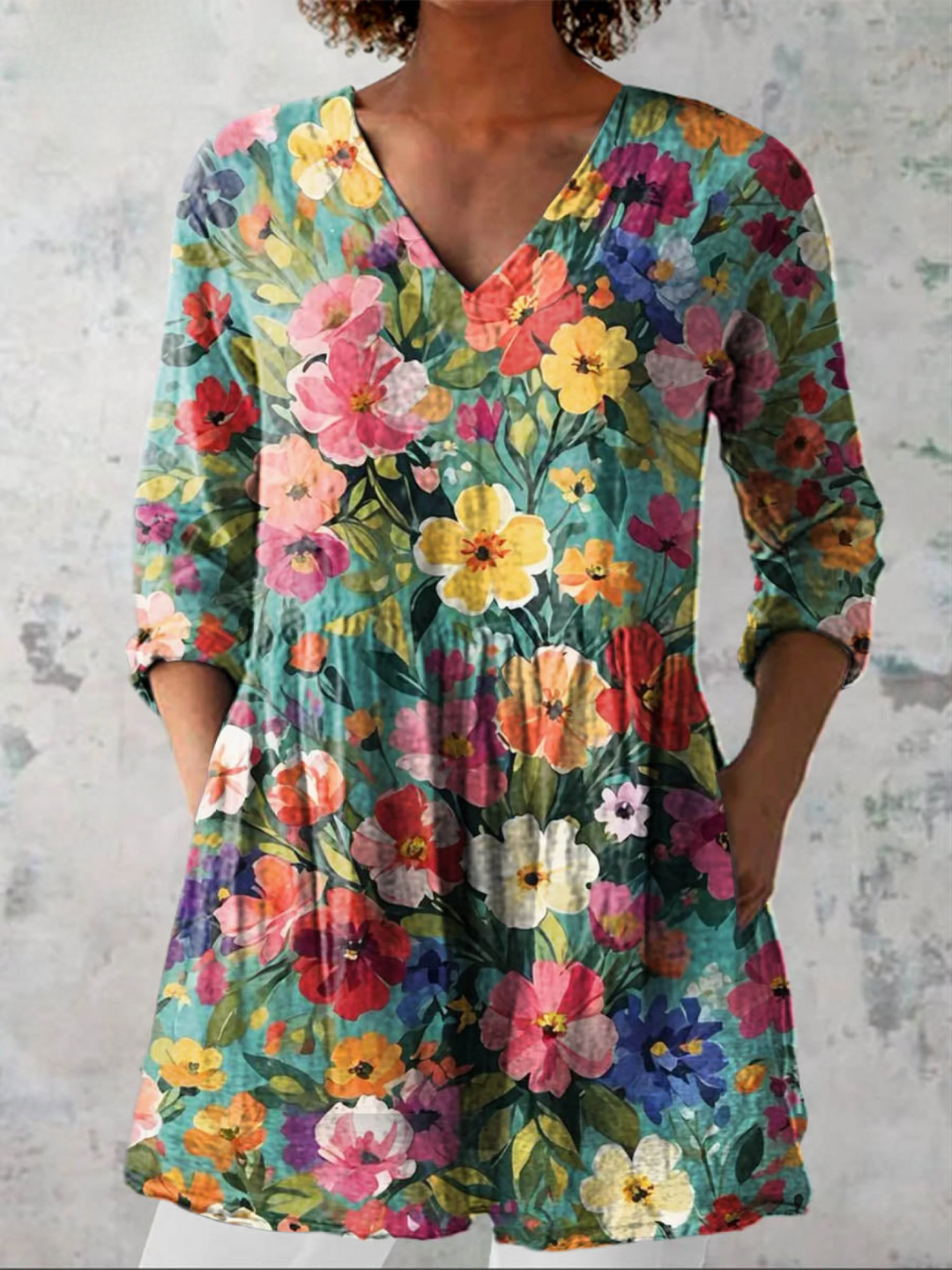 Ines - Erweiterte V-Ausschnitt-Bluse