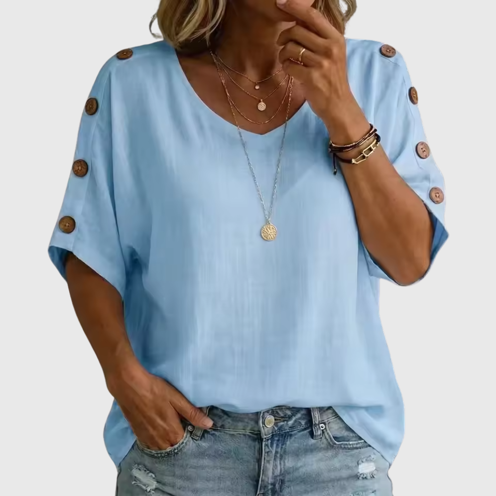 Bellie - Lockeres Wohlfühl-Shirt mit Knopfleiste