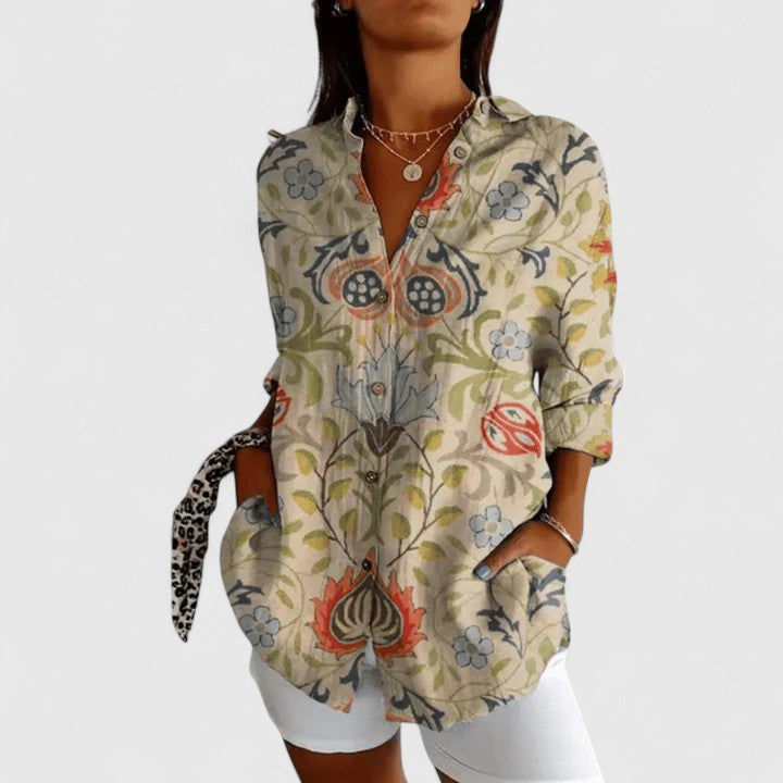 Christina - Elegante Blumenbluse