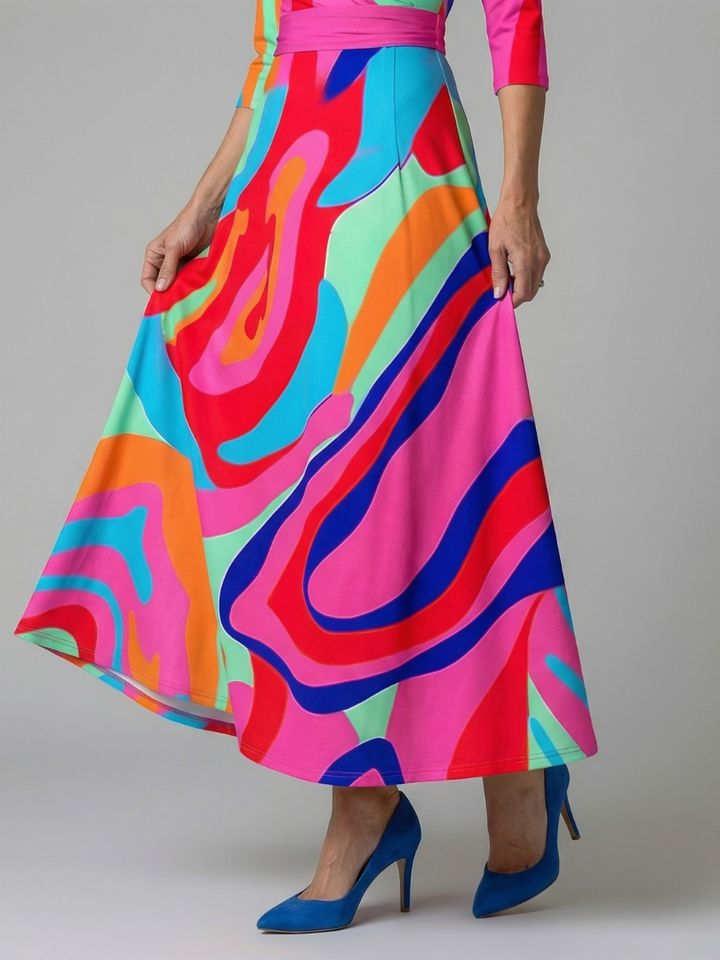 Celine - Midi-Kleid mit Wickelkragen