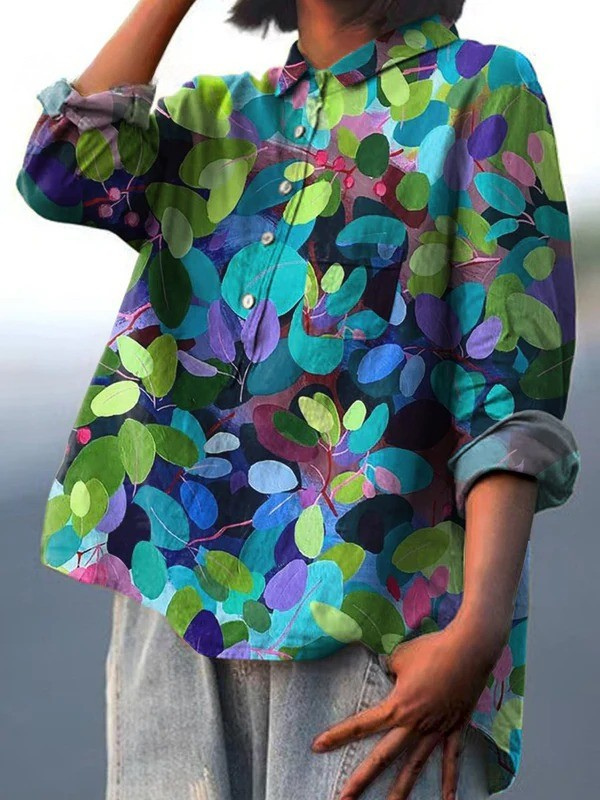 Adriana - Sommerwald Kunst Bedrucktes Damen Freizeitshirt