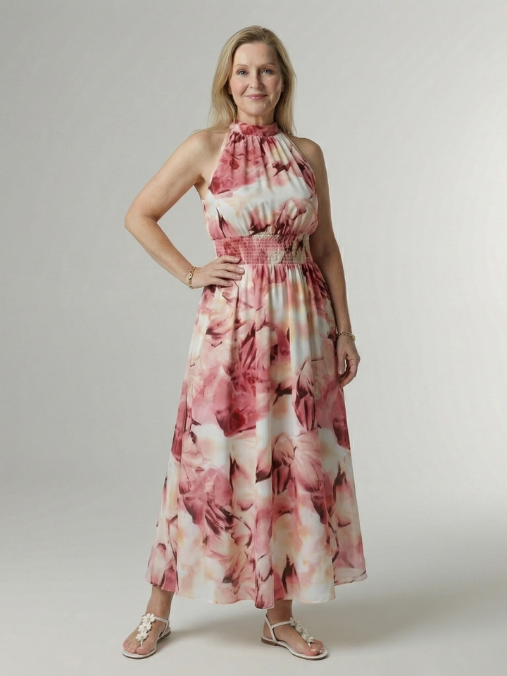 Sylin - Gathered Halter Midi Kleid