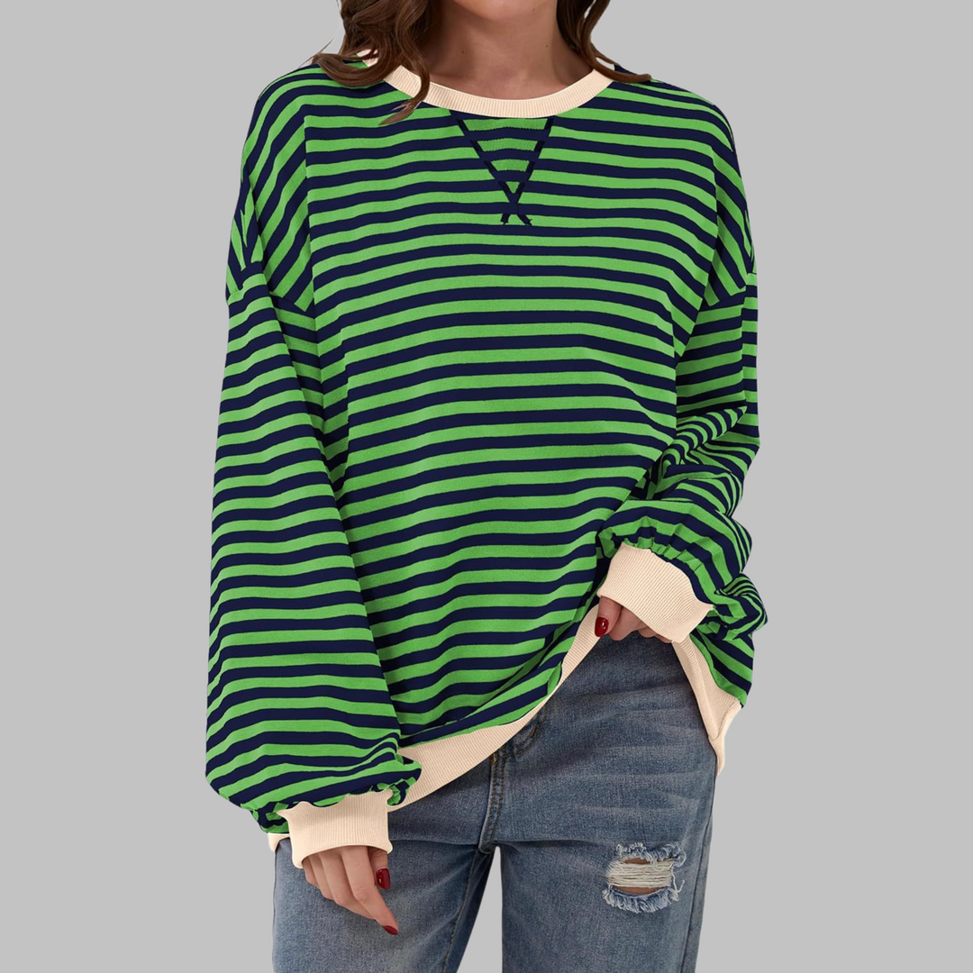 Martha - Übergrosses gestreiftes Sweatshirt in entspannter Passform