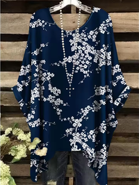 Laila - Vintage Bohemian Floral Print Damen T-Shirt