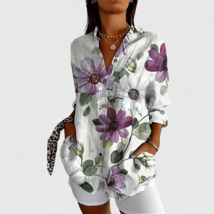 Christina - Elegante Blumenbluse