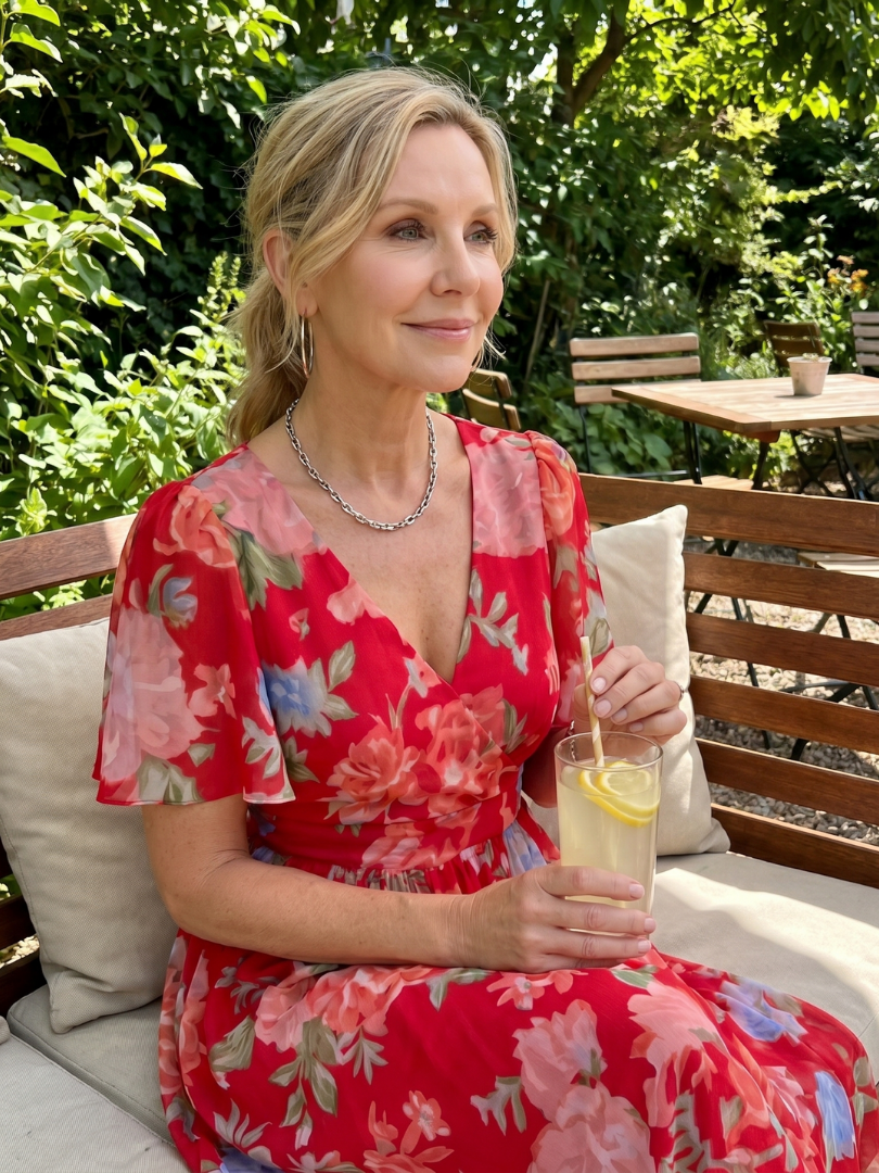 Mirabel - Kleid mit schwingenden Ärmeln und geraffter Taille