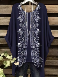 Ivana - Vintage Bohemian Floral Print Damen T-Shirt