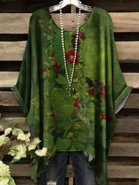 Wanda - Vintage Bohemian Floral Print Damen T-Shirt
