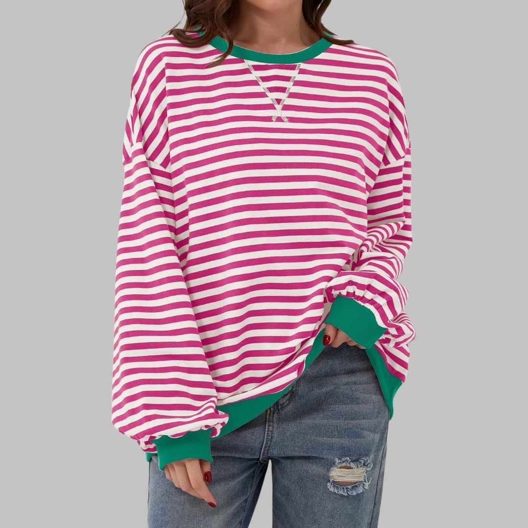 Martha - Übergrosses gestreiftes Sweatshirt in entspannter Passform