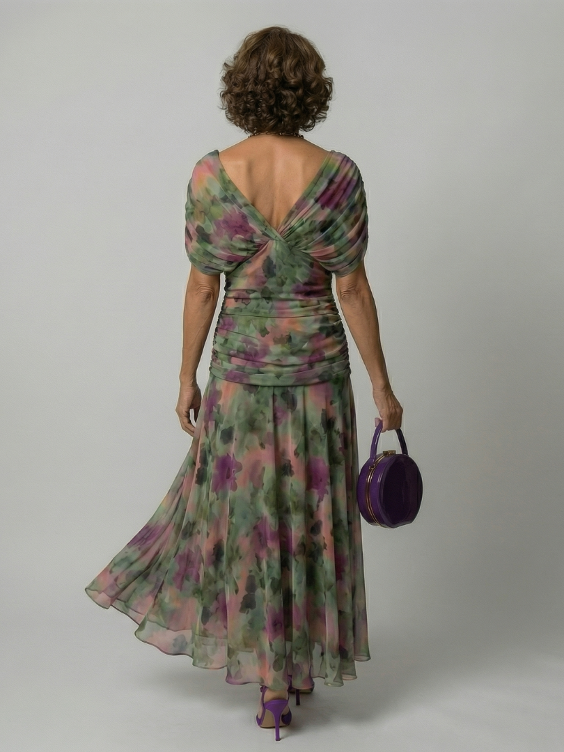 Calen - Off-Shoulder Flow Midi Kleid