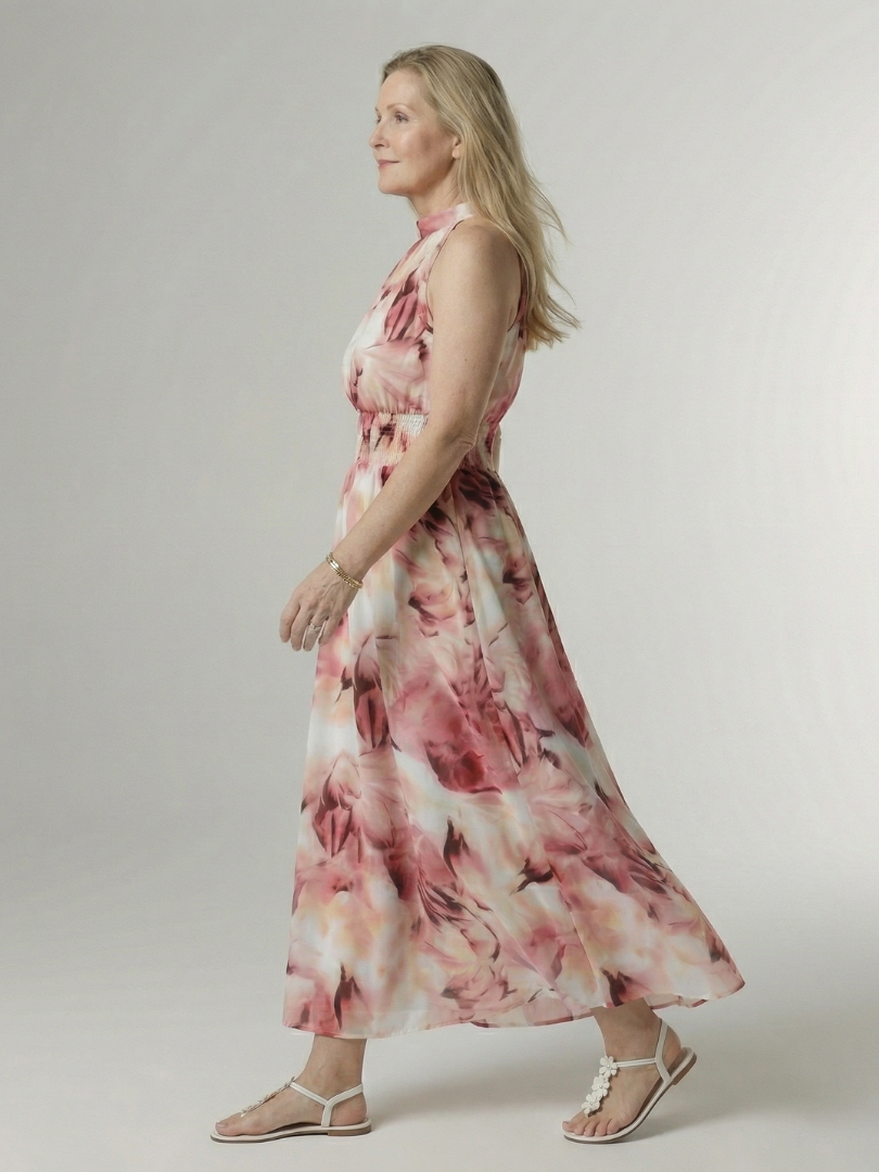 Sylin - Gathered Halter Midi Kleid