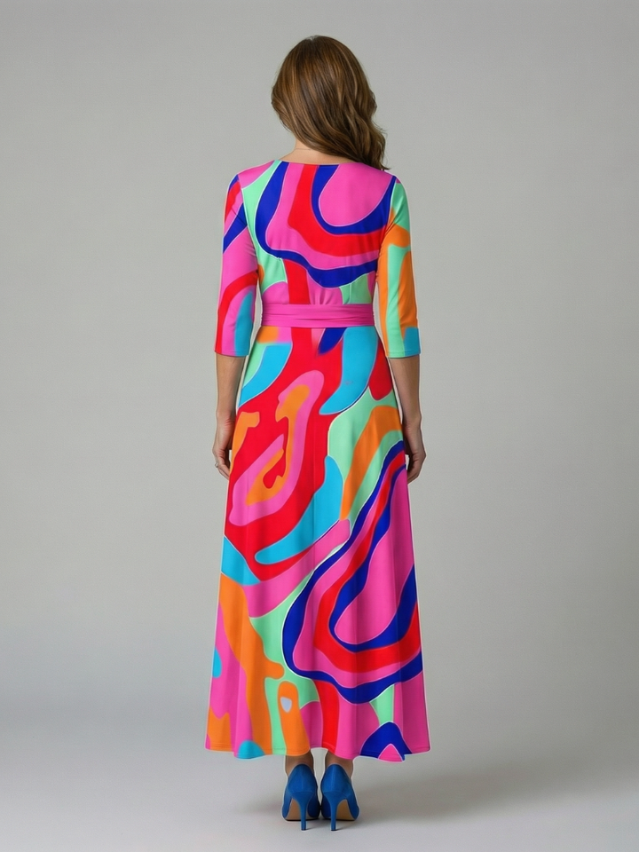 Celine - Midi-Kleid mit Wickelkragen
