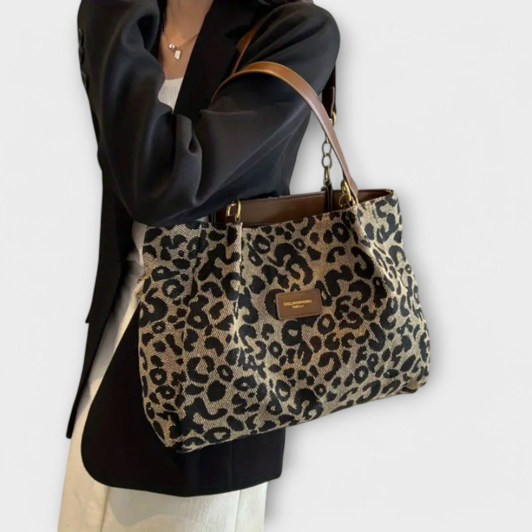 Eleanor - Leopard Canvas Tote