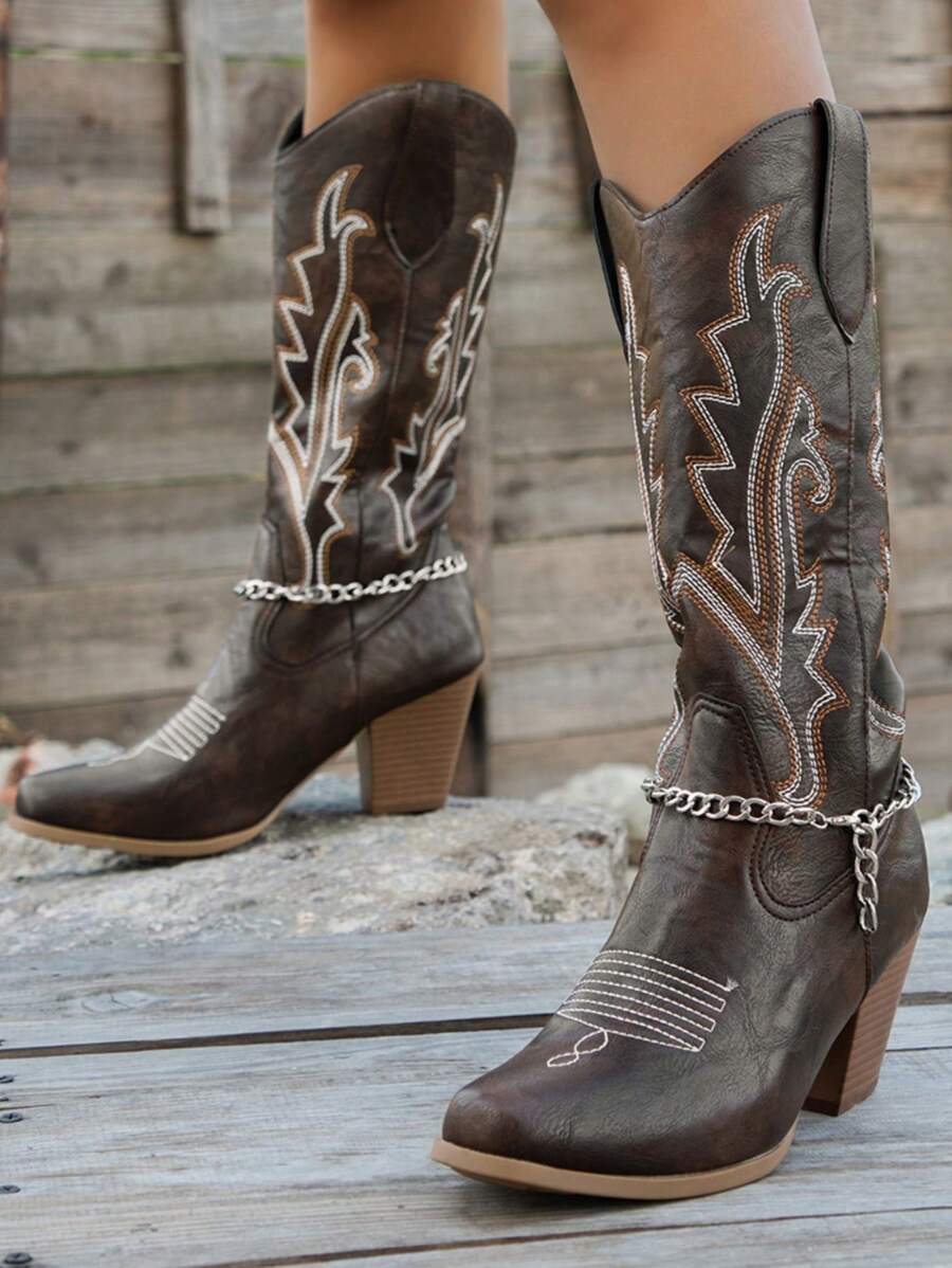 Vera - Braune Westernstiefel