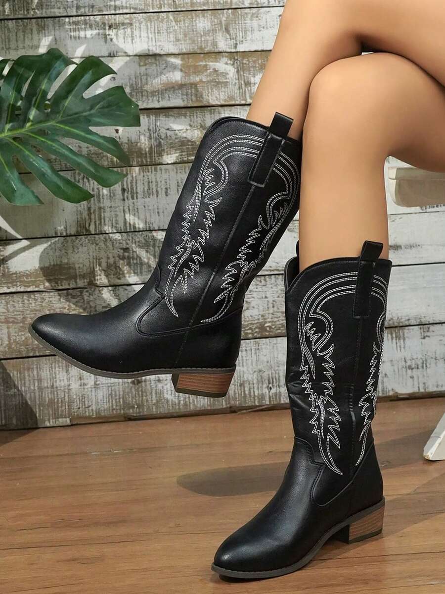 Arlena - Elfenbeinfarbene Westernstiefel